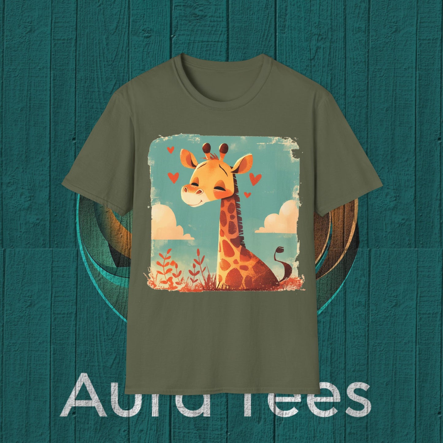 giraffe childs wallpaper tee
