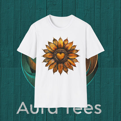 vintage heart sunflower tee