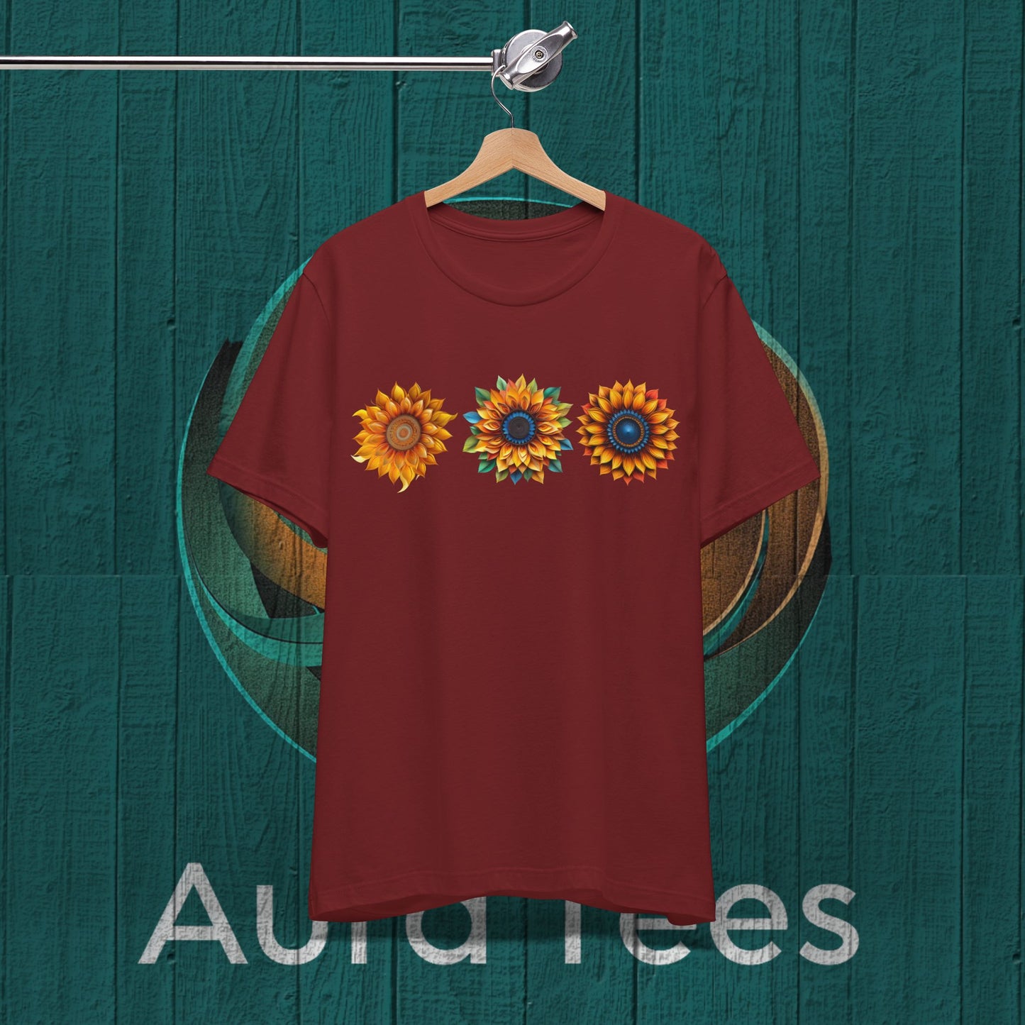 three sunflower paper quill tee