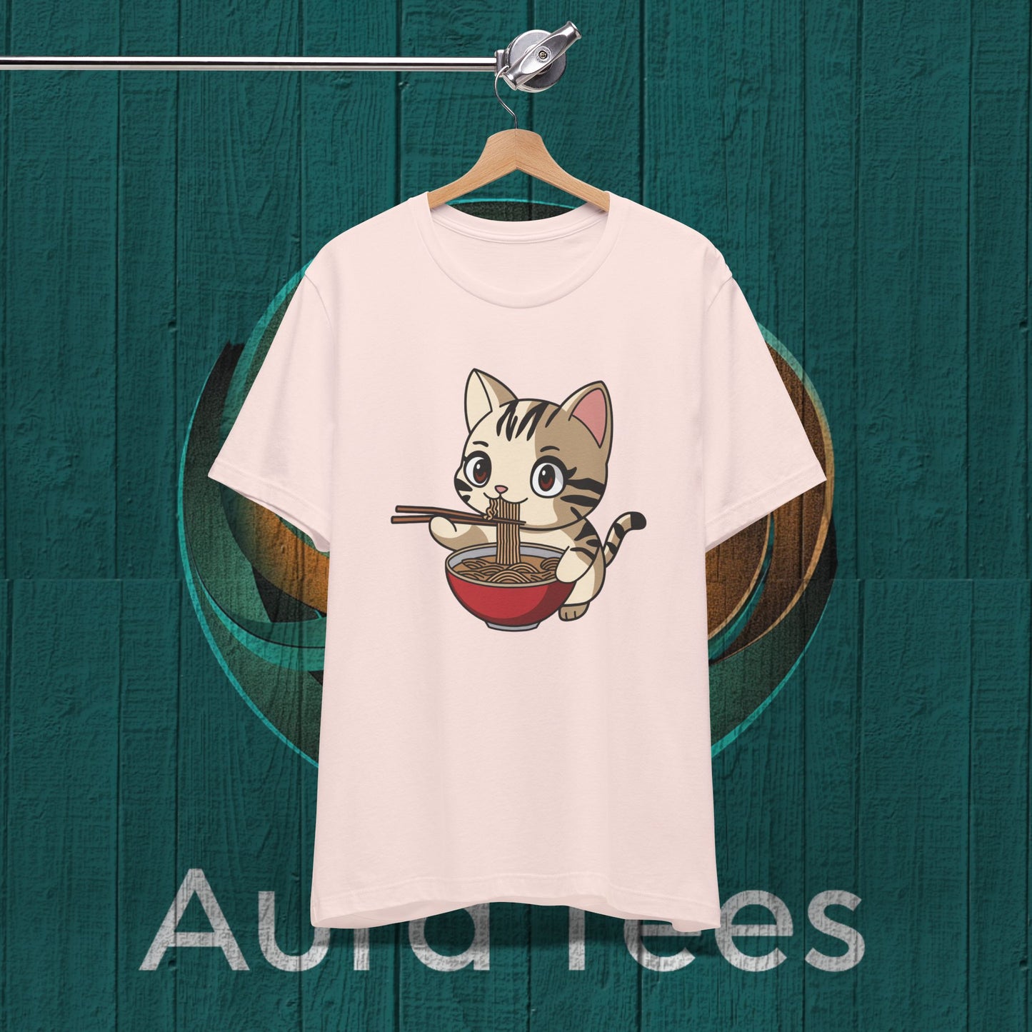 cat ramen chopsticks tee