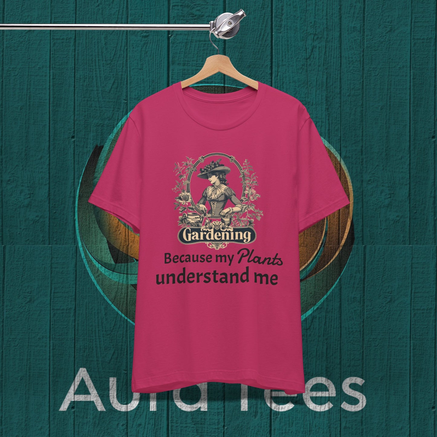 vintage gardening tee black text