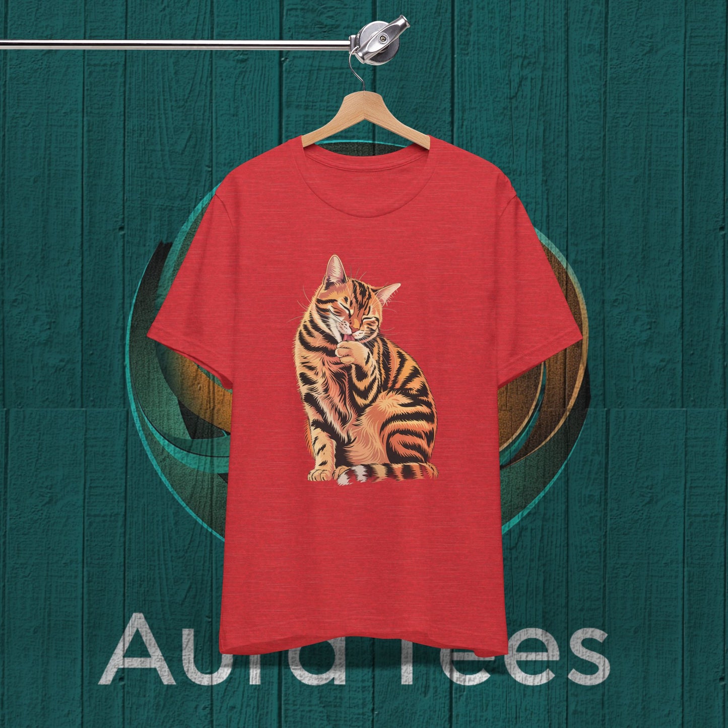 contented cat paw lick tee