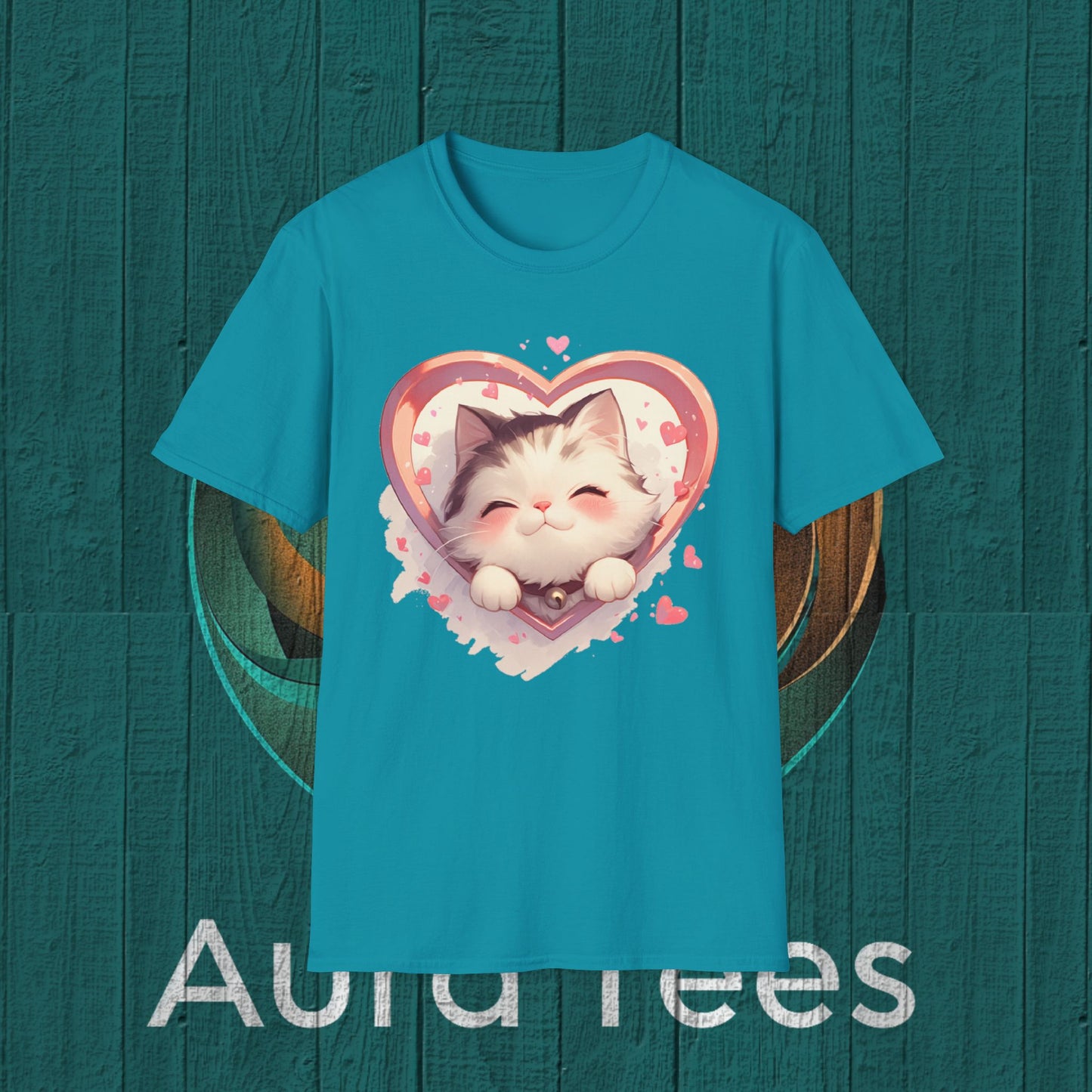 kawaii kitten heart tee